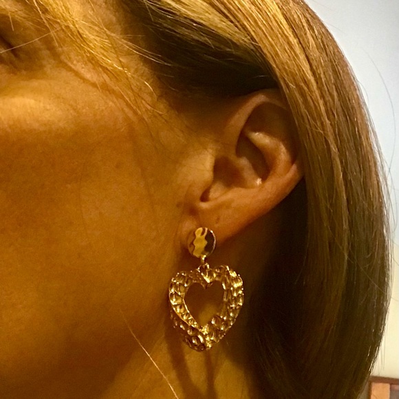 LAST PAIR NEW KENNETH JAY LANE OPEN HEART EARRINGS - Picture 4 of 7